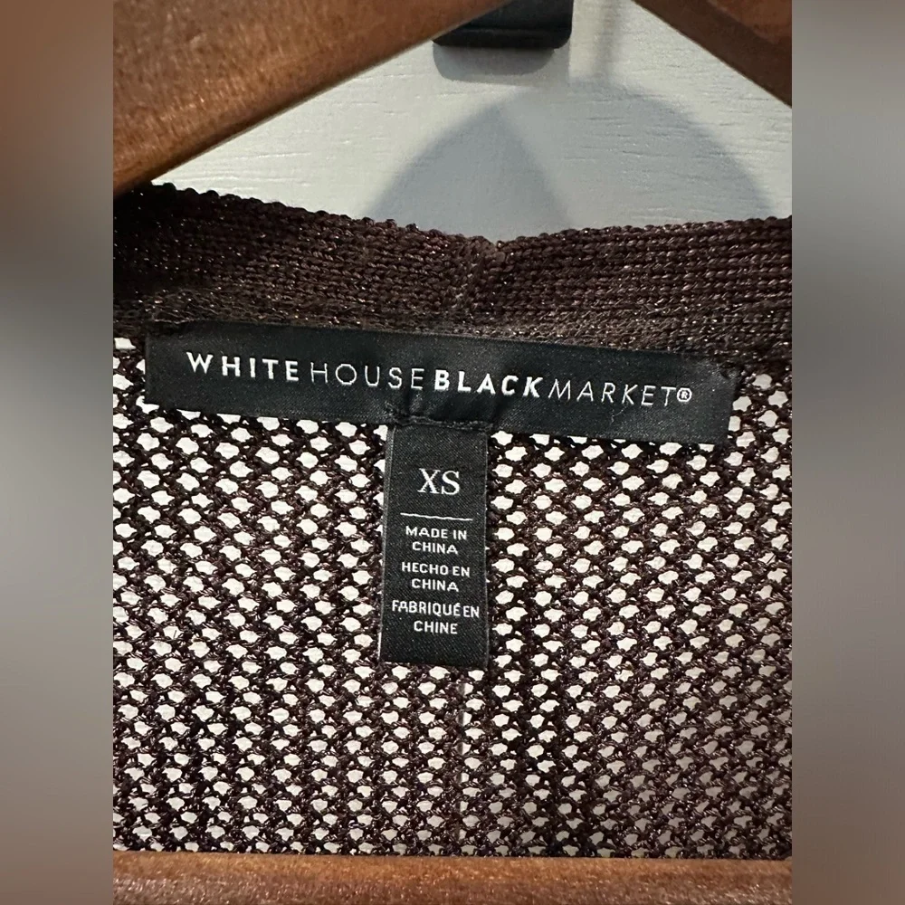 WHBM Elegant Brown Open-Front Women's Sweater- size XS